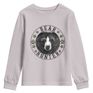 Bear Hunter Youth Sweatshirt Funny Hunting Season Gift TS12 Ice Gray Print Your Wear