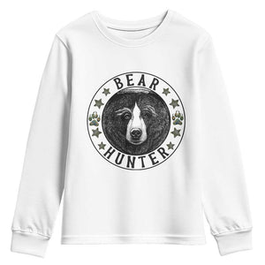 Bear Hunter Youth Sweatshirt Funny Hunting Season Gift TS12 White Print Your Wear