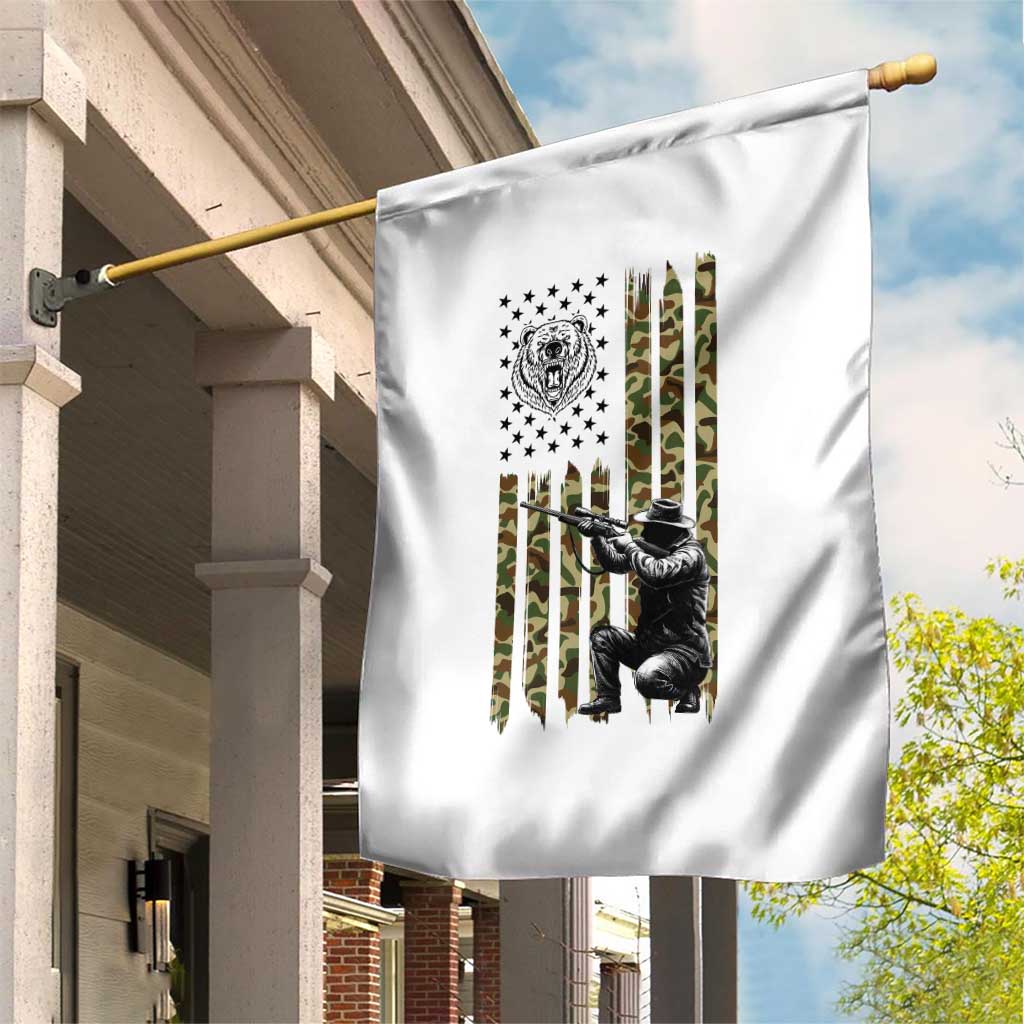 Bear Hunting Garden Flag Camo American Flag Hunter Gift TS12 Print Your Wear