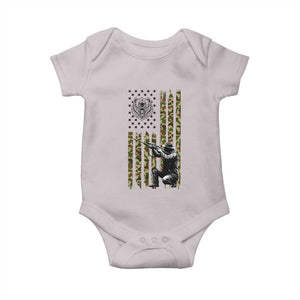Bear Hunting Baby Onesie Camo American Flag Hunter Gift TS12 Ice Gray Print Your Wear