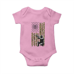Bear Hunting Baby Onesie Camo American Flag Hunter Gift TS12 Light Pink Print Your Wear