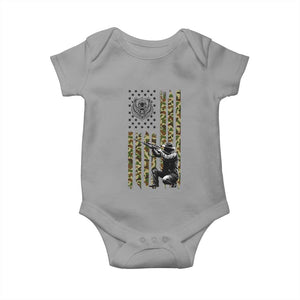 Bear Hunting Baby Onesie Camo American Flag Hunter Gift TS12 Sport Gray Print Your Wear