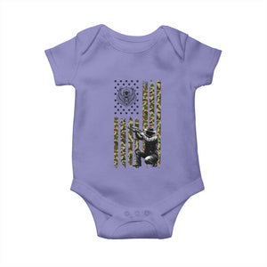 Bear Hunting Baby Onesie Camo American Flag Hunter Gift TS12 Violet Print Your Wear