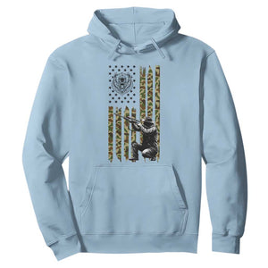 Bear Hunting Hoodie Camo American Flag Hunter Gift TS12 Light Blue Print Your Wear