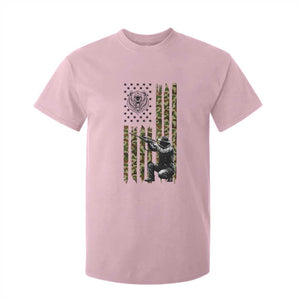 Bear Hunting T Shirt For Kid Camo American Flag Hunter Gift TS12 Light Pink Print Your Wear