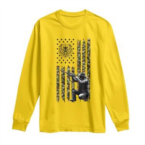 Bear Hunting Long Sleeve Shirt Camo American Flag Hunter Gift TS12 Daisy Print Your Wear