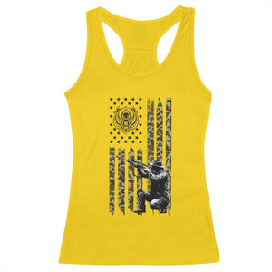 Bear Hunting Racerback Tank Top Camo American Flag Hunter Gift - Print Your Wear