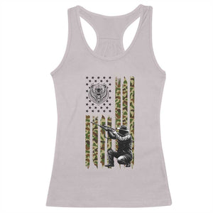 Bear Hunting Racerback Tank Top Camo American Flag Hunter Gift - Print Your Wear