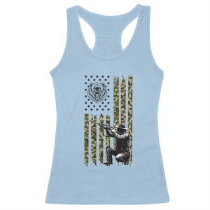 Bear Hunting Racerback Tank Top Camo American Flag Hunter Gift - Print Your Wear