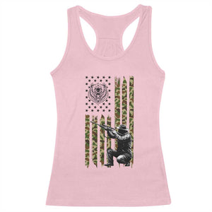 Bear Hunting Racerback Tank Top Camo American Flag Hunter Gift - Print Your Wear