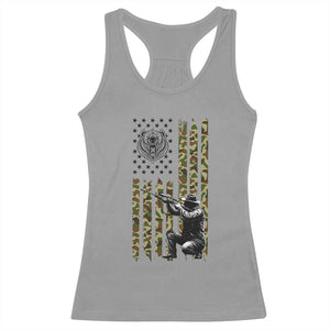 Bear Hunting Racerback Tank Top Camo American Flag Hunter Gift - Print Your Wear