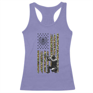 Bear Hunting Racerback Tank Top Camo American Flag Hunter Gift - Print Your Wear