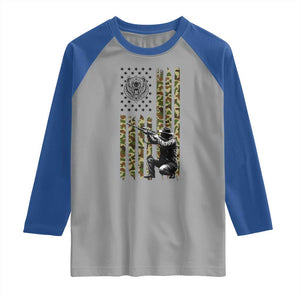 Bear Hunting Raglan Shirt Camo American Flag Hunter Gift TS12 Sport Gray Royal Print Your Wear
