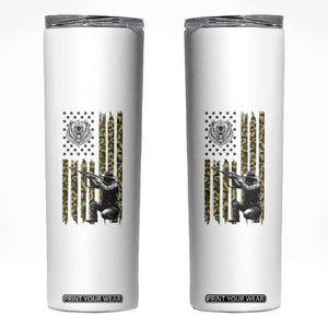 Bear Hunting Skinny Tumbler Camo American Flag Hunter Gift TS12 White Print Your Wear