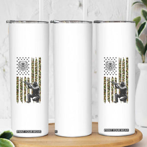 Bear Hunting Skinny Tumbler Camo American Flag Hunter Gift TS12 Print Your Wear