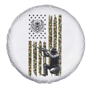 Bear Hunting Spare Tire Cover Camo American Flag Hunter Gift TS12 Print Your Wear