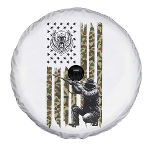 Bear Hunting Spare Tire Cover Camo American Flag Hunter Gift TS12 Print Your Wear
