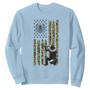 Bear Hunting Sweatshirt Camo American Flag Hunter Gift - Print Your Wear