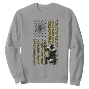 Bear Hunting Sweatshirt Camo American Flag Hunter Gift - Print Your Wear