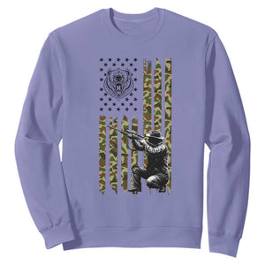 Bear Hunting Sweatshirt Camo American Flag Hunter Gift - Print Your Wear