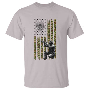 Bear Hunting T Shirt Camo American Flag Hunter Gift TS12 Ice Gray Print Your Wear