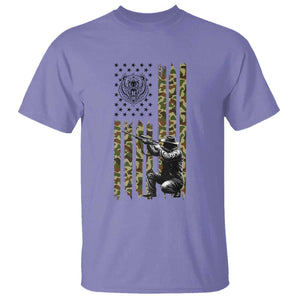 Bear Hunting T Shirt Camo American Flag Hunter Gift TS12 Violet Print Your Wear
