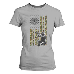 Bear Hunting T Shirt For Women Camo American Flag Hunter Gift TS12 Sport Gray Print Your Wear