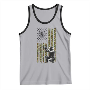 Bear Hunting Tank Top Camo American Flag Hunter Gift TS12 Athletic Heather Black Print Your Wear