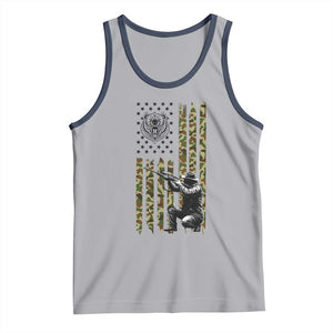 Bear Hunting Tank Top Camo American Flag Hunter Gift TS12 Athletic Heather Navy Print Your Wear