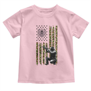 Bear Hunting Toddler T Shirt Camo American Flag Hunter Gift TS12 Light Pink Print Your Wear