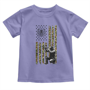 Bear Hunting Toddler T Shirt Camo American Flag Hunter Gift TS12 Violet Print Your Wear