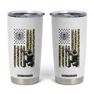 Bear Hunting Tumbler Cup Camo American Flag Hunter Gift TS12 White Print Your Wear