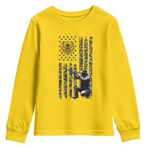 Bear Hunting Youth Sweatshirt Camo American Flag Hunter Gift TS12 Daisy Print Your Wear