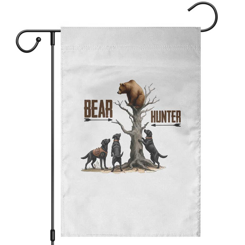 Bear Hunter Garden Flag Black Lab Retriever Funny Hunting Gift TS12 White Print Your Wear