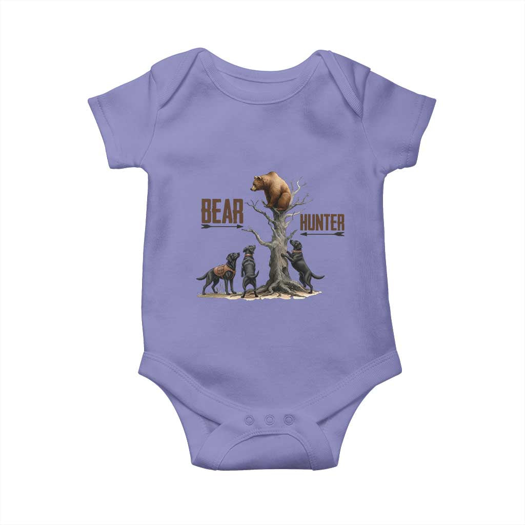 Bear Hunter Baby Onesie Black Lab Retriever Funny Hunting Gift TS12 Violet Print Your Wear