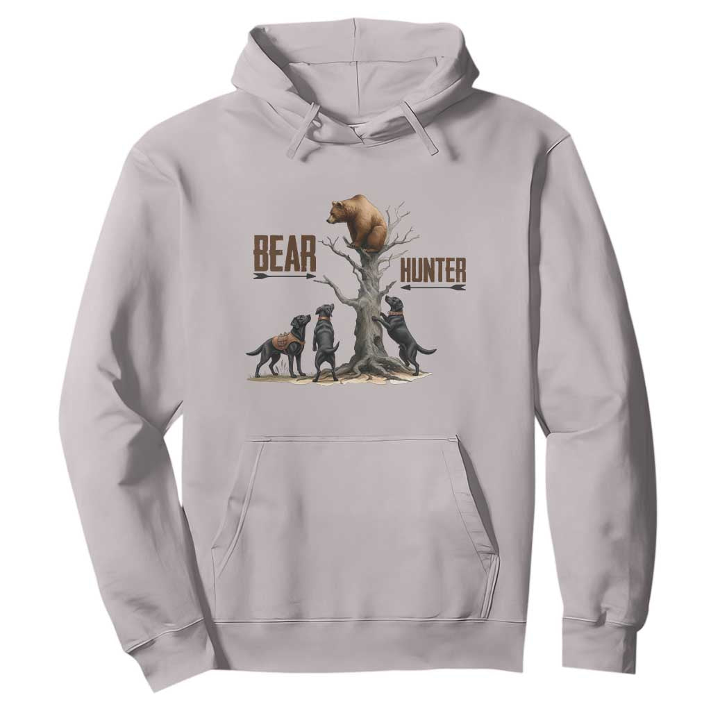 Bear Hunter Hoodie Black Lab Retriever Funny Hunting Gift TS12 Ice Gray Print Your Wear