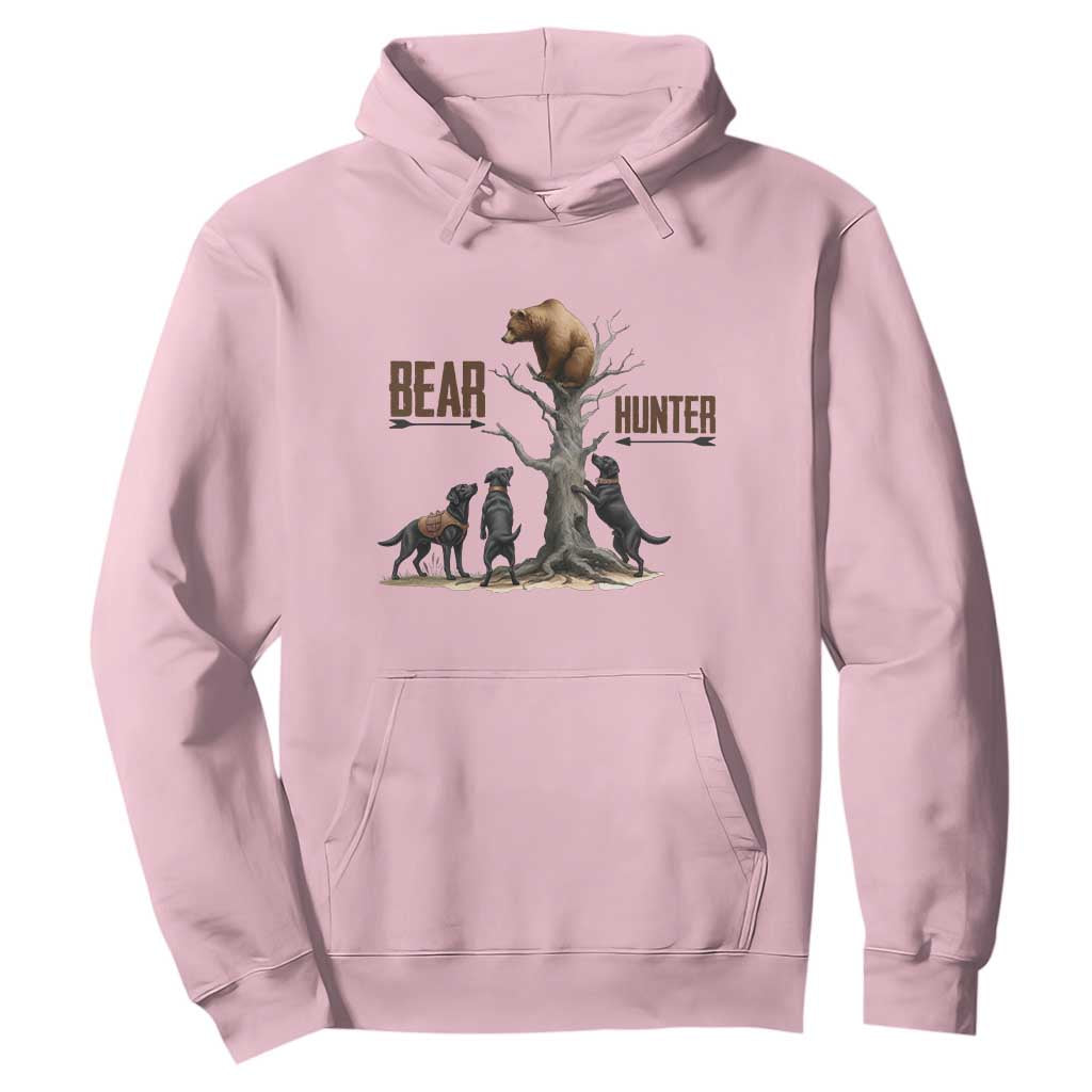 Bear Hunter Hoodie Black Lab Retriever Funny Hunting Gift TS12 Light Pink Print Your Wear