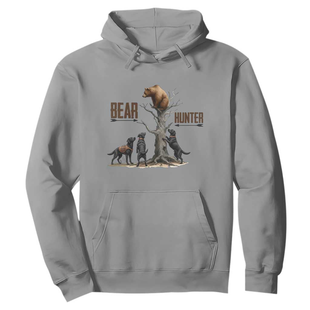 Bear Hunter Hoodie Black Lab Retriever Funny Hunting Gift TS12 Sport Gray Print Your Wear