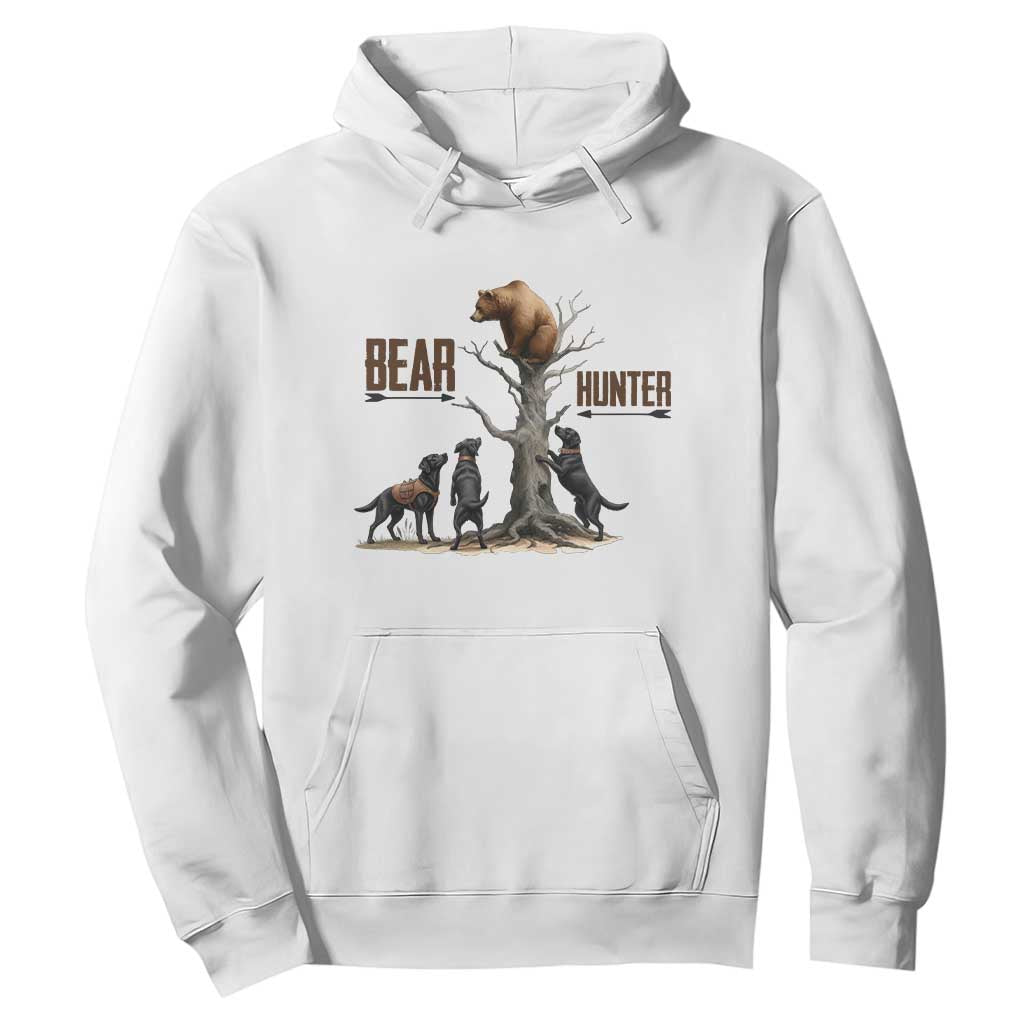 Bear Hunter Hoodie Black Lab Retriever Funny Hunting Gift TS12 White Print Your Wear