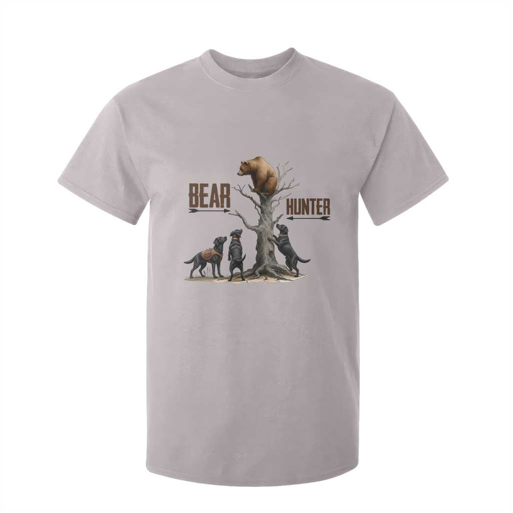 Bear Hunter T Shirt For Kid Black Lab Retriever Funny Hunting Gift TS12 Ice Gray Print Your Wear