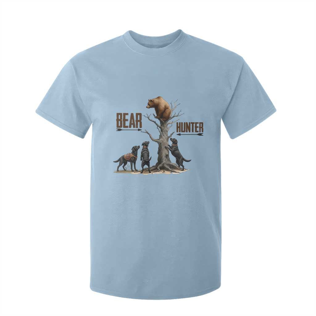 Bear Hunter T Shirt For Kid Black Lab Retriever Funny Hunting Gift TS12 Light Blue Print Your Wear