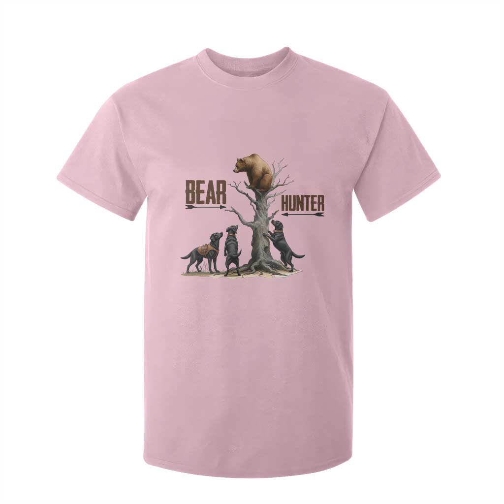 Bear Hunter T Shirt For Kid Black Lab Retriever Funny Hunting Gift TS12 Light Pink Print Your Wear