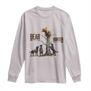 Bear Hunter Long Sleeve Shirt Black Lab Retriever Funny Hunting Gift TS12 Ice Gray Print Your Wear