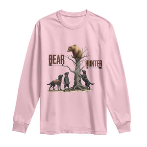 Bear Hunter Long Sleeve Shirt Black Lab Retriever Funny Hunting Gift TS12 Light Pink Print Your Wear