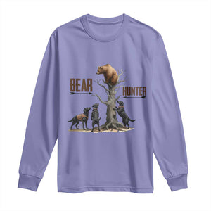 Bear Hunter Long Sleeve Shirt Black Lab Retriever Funny Hunting Gift TS12 Violet Print Your Wear