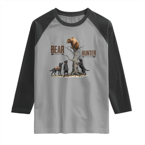 Bear Hunter Raglan Shirt Black Lab Retriever Funny Hunting Gift TS12 Sport Gray Black Print Your Wear