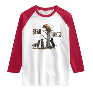 Bear Hunter Raglan Shirt Black Lab Retriever Funny Hunting Gift TS12 White Red Print Your Wear