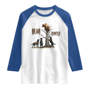 Bear Hunter Raglan Shirt Black Lab Retriever Funny Hunting Gift TS12 White Royal Print Your Wear