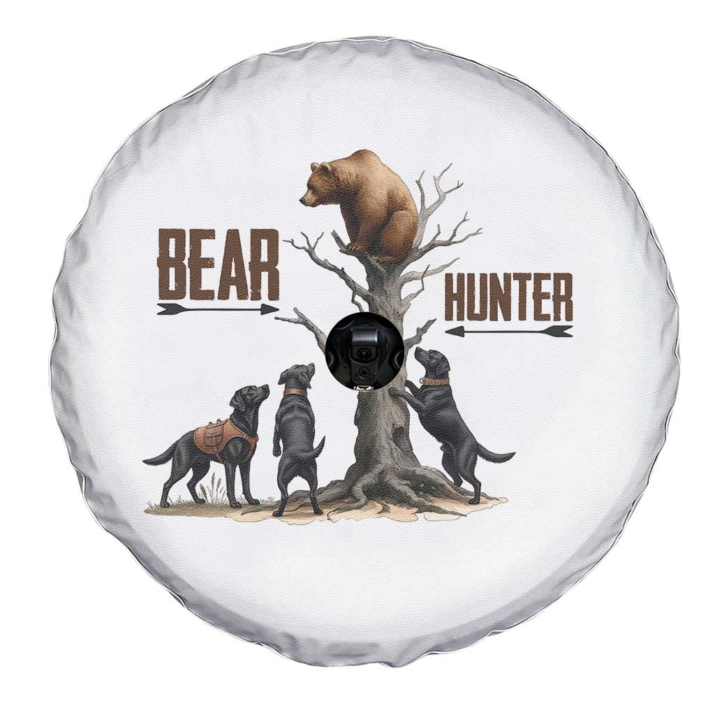 Bear Hunter Spare Tire Cover Black Lab Retriever Funny Hunting Gift TS12 Print Your Wear