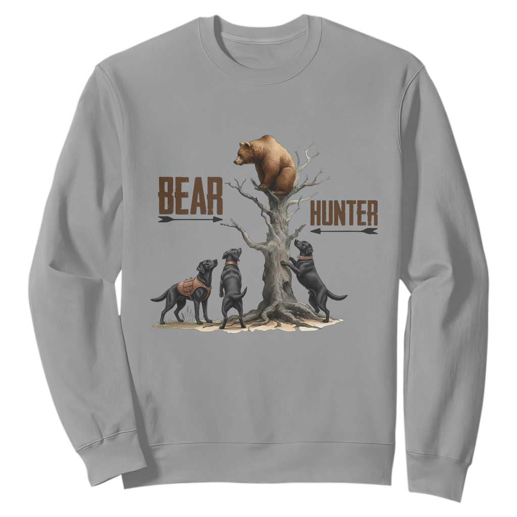 Bear Hunter Sweatshirt Black Lab Retriever Funny Hunting Gift TS12 Sport Gray Print Your Wear